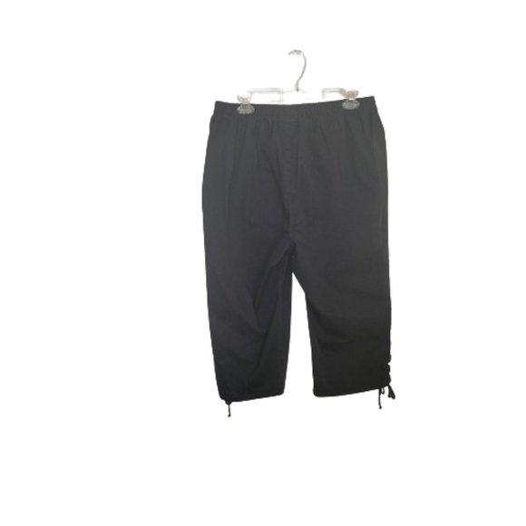 Roamans Pull On Stretch Denim Cropped Jeans Elastic Waist Black Size 22W - Picture 3 of 11